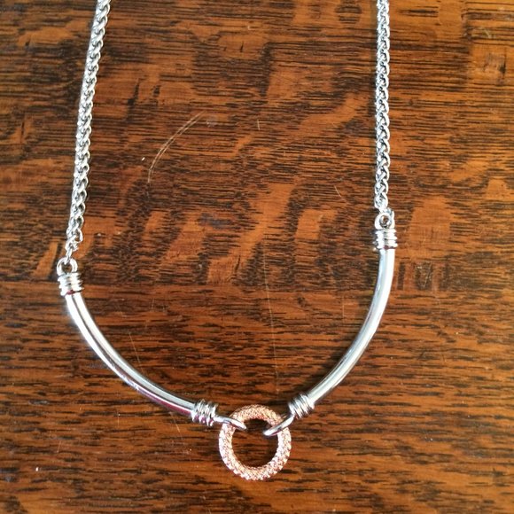 Lia Sophia Necklace with Pink/Rose Gold Pendant - Picture 2 of 4